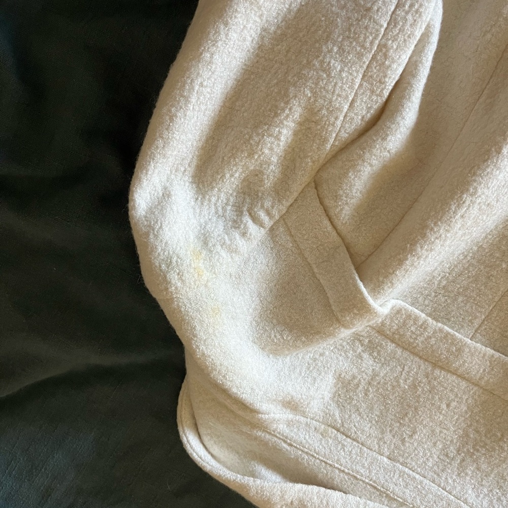 Free People Wool Blend Double-Breasted Pea Coat in Ivory/Cream - Picture 8 of 8